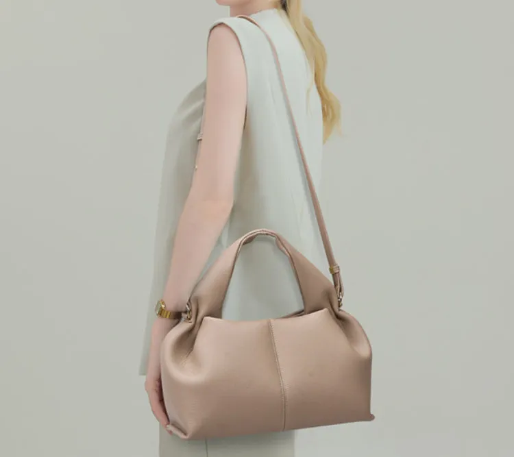 French Style PU Leather Dumpling Messenger Bag detail 7