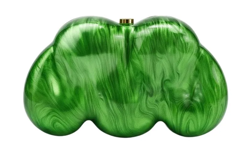 Sculptural Marbled Cloud Silhouette Clutch detail 1