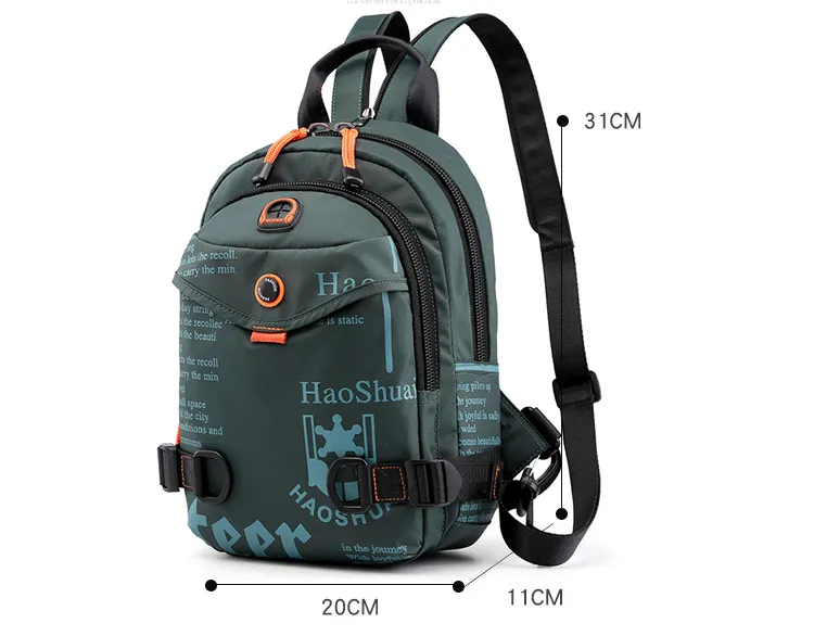 Men's Waterproof Nylon Chest Backpack detail 18