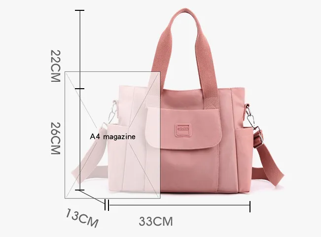 Retro European Style Nylon Canvas Large Tote Bag detail 12
