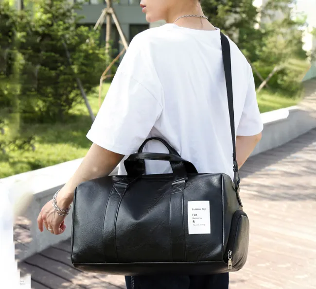 Feisha PU Leather Waterproof Fitness Travel Duffle Bag detail 4