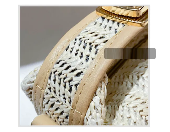 Straw Woven Summer Mini Shoulder Messenger Bag detail 9