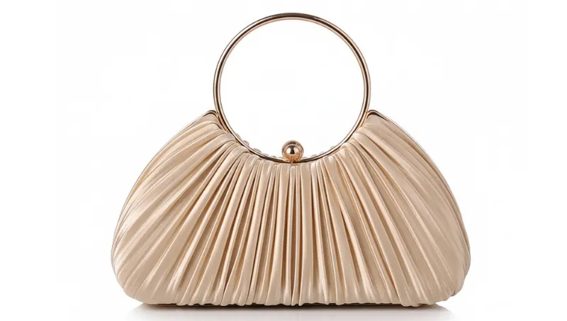 Ruched Ring Handle Clutch For Women detail 1