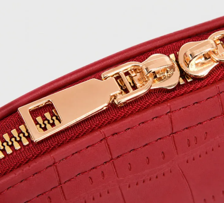 Crocodile Texture Classic Handbag detail 8