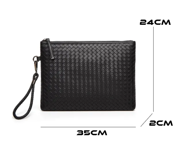 Trendy  Hand-Woven PU Leather Laptop Sleeve detail 15