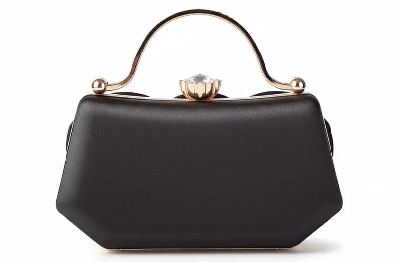 Rose Bloom Satin Top-Handle Clutch detail 3