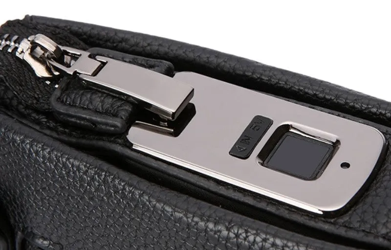Men’s Anti Theft Biometric Fingerprint Lock Leather Wallet detail 9