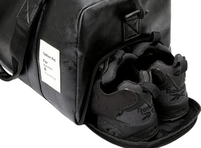 Feisha PU Leather Waterproof Fitness Travel Duffle Bag detail 13