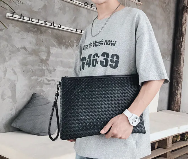 Trendy  Hand-Woven PU Leather Laptop Sleeve detail 5