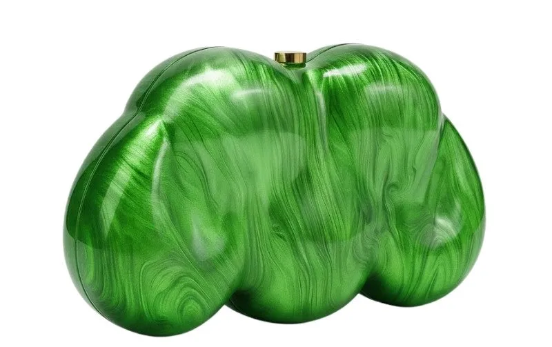 Sculptural Marbled Cloud Silhouette Clutch detail 2