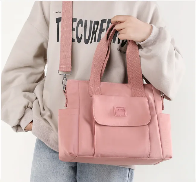 Retro European Style Nylon Canvas Large Tote Bag detail 6