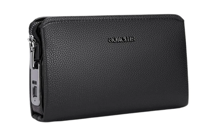 Men’s Anti Theft Biometric Fingerprint Lock Leather Wallet detail 3