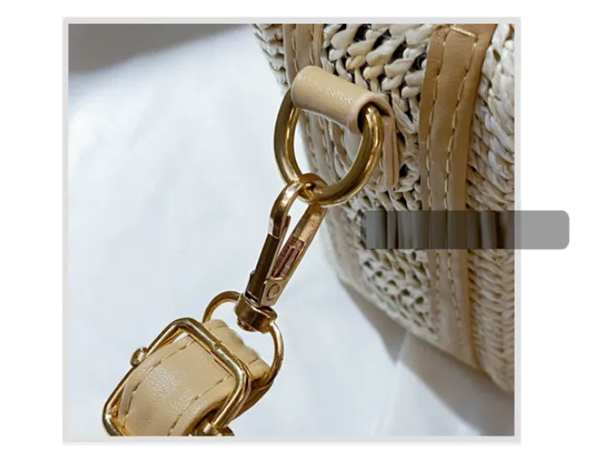 Straw Woven Summer Mini Shoulder Messenger Bag detail 8
