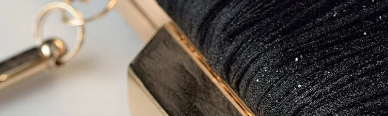 Glitter Drape Pleat Evening Clutch Bag detail 7