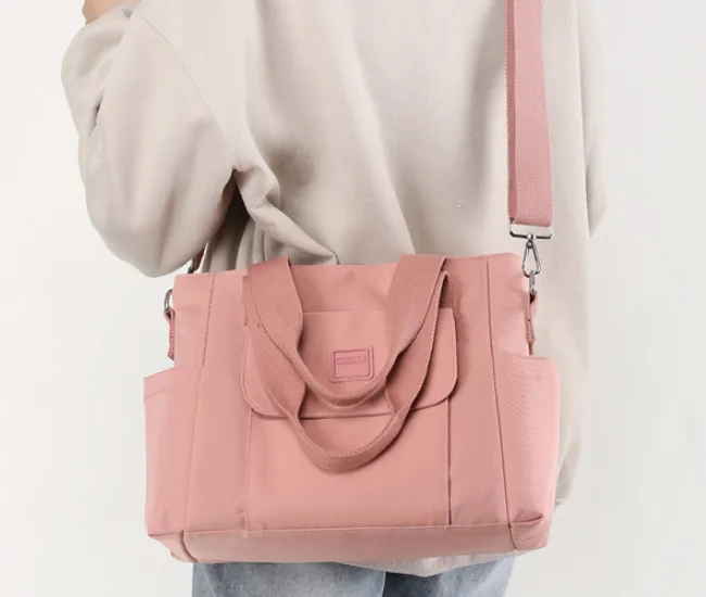Retro European Style Nylon Canvas Large Tote Bag detail 13