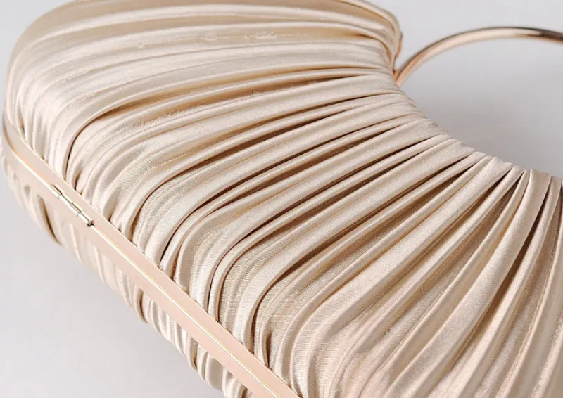 Ruched Ring Handle Clutch For Women detail 4