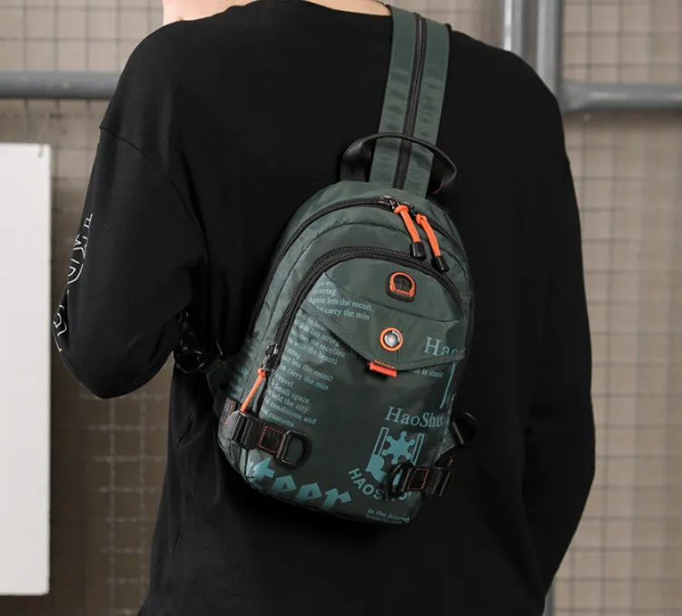 Men's Waterproof Nylon Chest Backpack detail 7