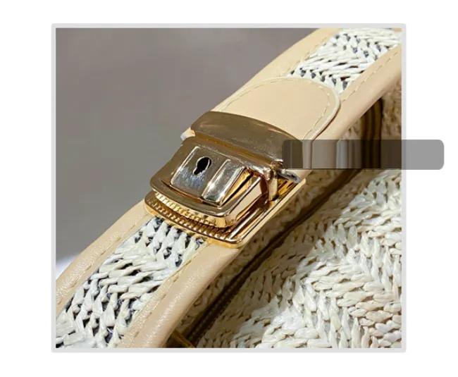 Straw Woven Summer Mini Shoulder Messenger Bag detail 10