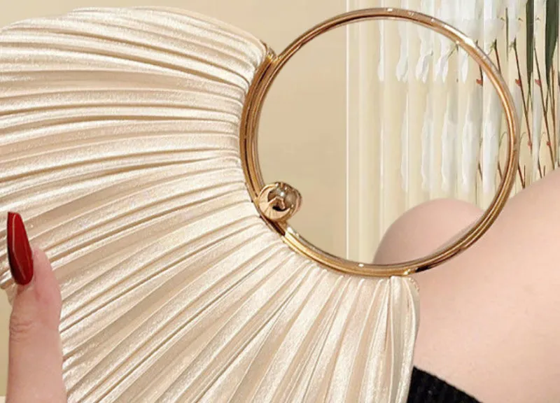 Ruched Ring Handle Clutch For Women detail 10