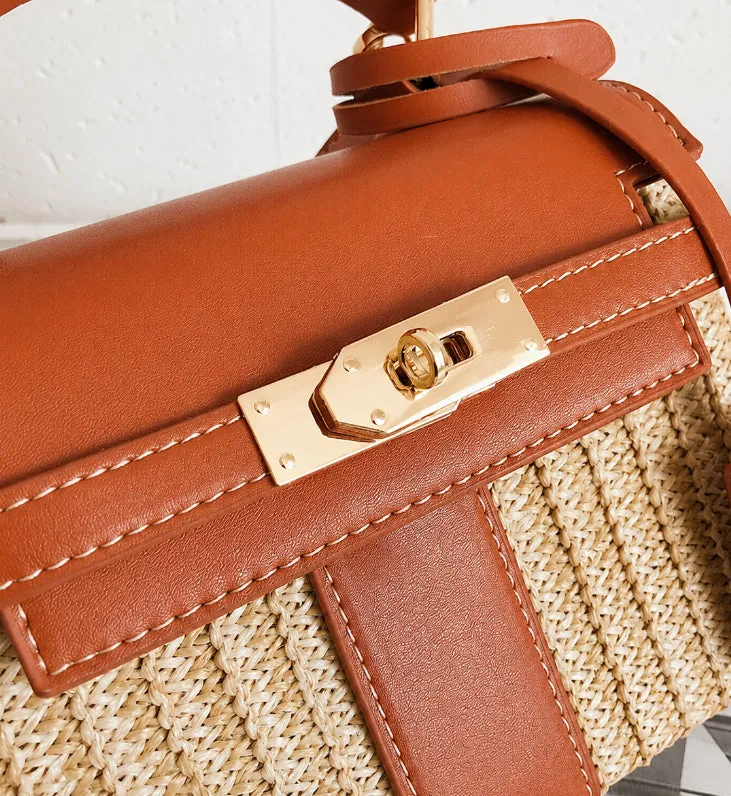 Marbella Woven Handbag detail 7