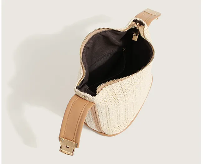 Straw Woven Summer Mini Shoulder Messenger Bag detail 14
