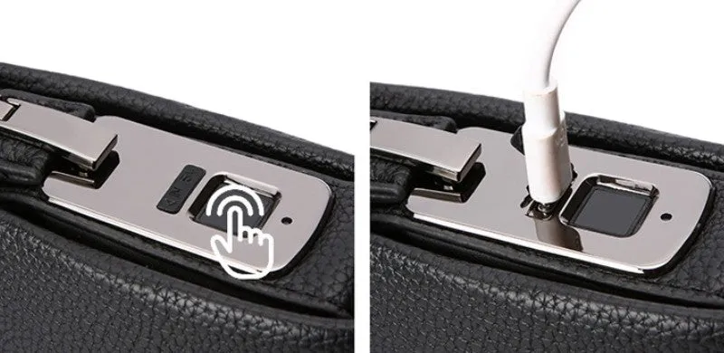 Men’s Anti Theft Biometric Fingerprint Lock Leather Wallet detail 17