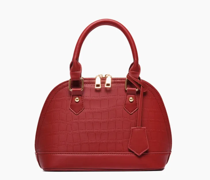 Crocodile Texture Classic Handbag detail 1