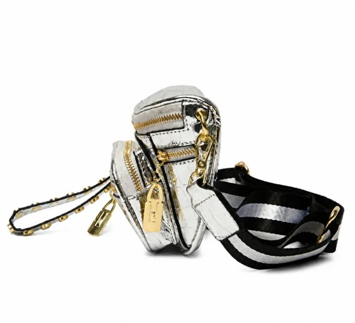 Crocodile Metallic Punk Crossbody Bag detail 3