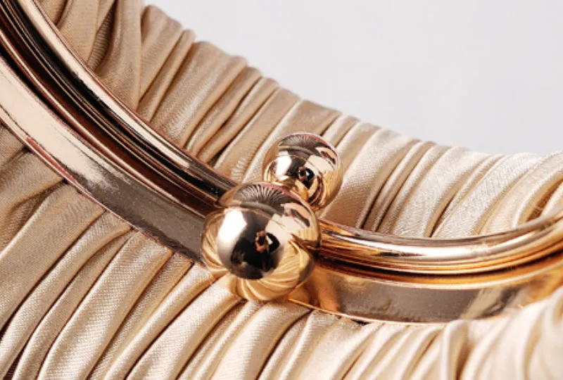 Ruched Ring Handle Clutch For Women detail 6