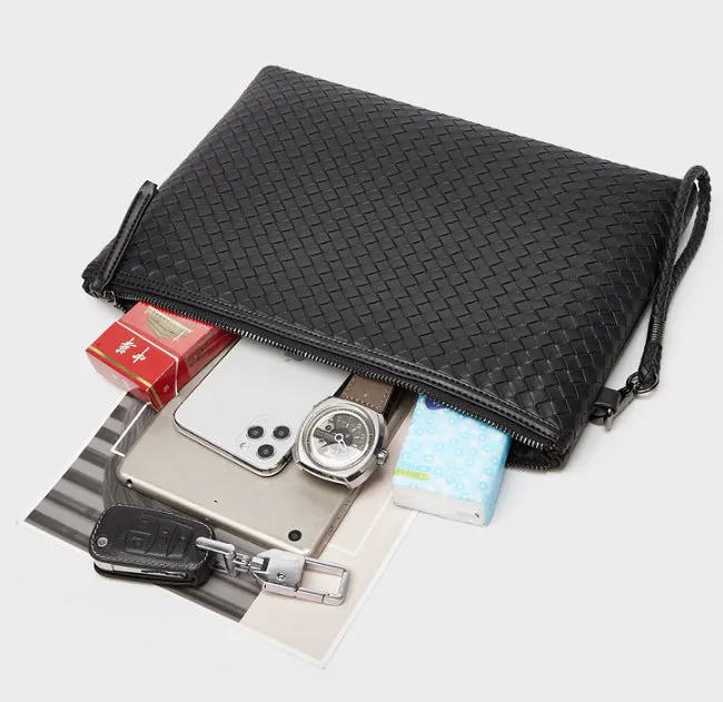 Trendy  Hand-Woven PU Leather Laptop Sleeve detail 14