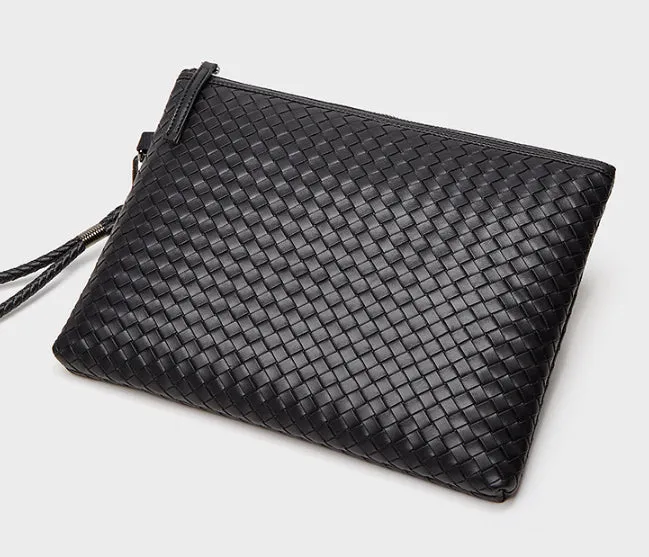 Trendy  Hand-Woven PU Leather Laptop Sleeve detail 4