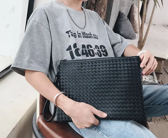 Trendy  Hand-Woven PU Leather Laptop Sleeve detail 16
