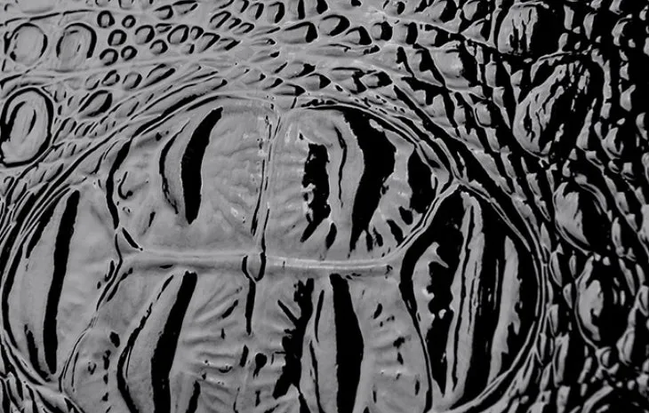 Crocodile Gloss Classic Handbag detail 6