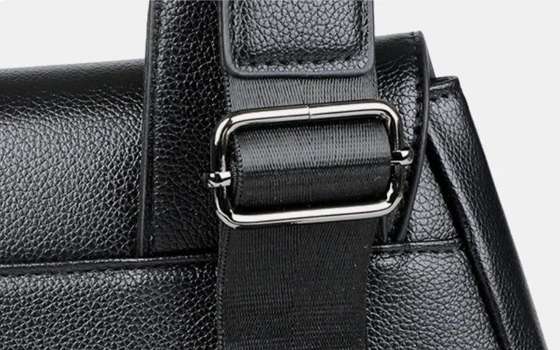 Soft Curve Textured Men's Crossbody saddle Bag detail 10