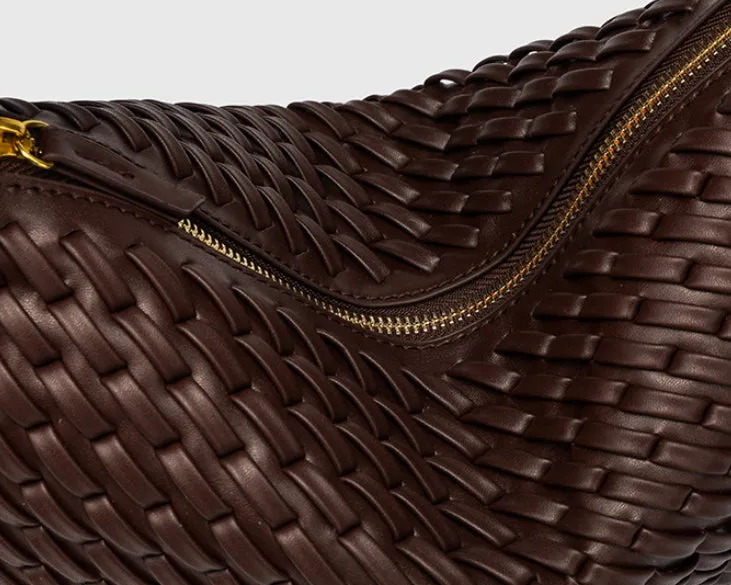 Nerina Woven Crescent Handbag detail 8