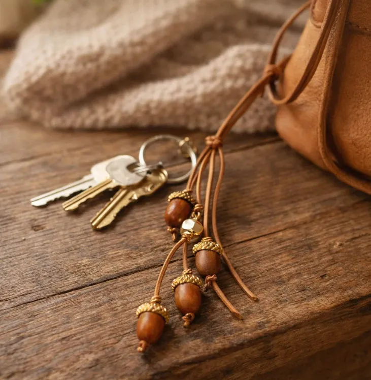 Autumn Hazelnut Luxe Bag Charm detail 7