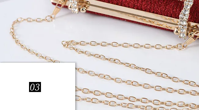 Pleated Diamond Oxford Cloth Evening Clutch detail 11