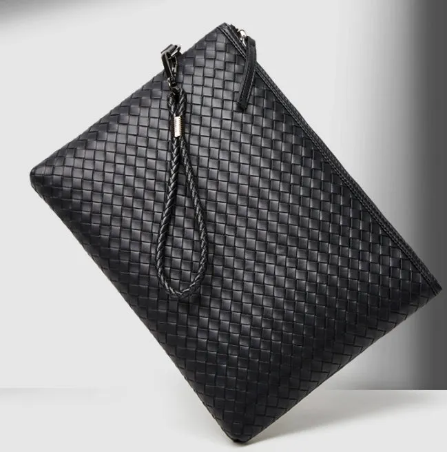 Trendy  Hand-Woven PU Leather Laptop Sleeve detail 2
