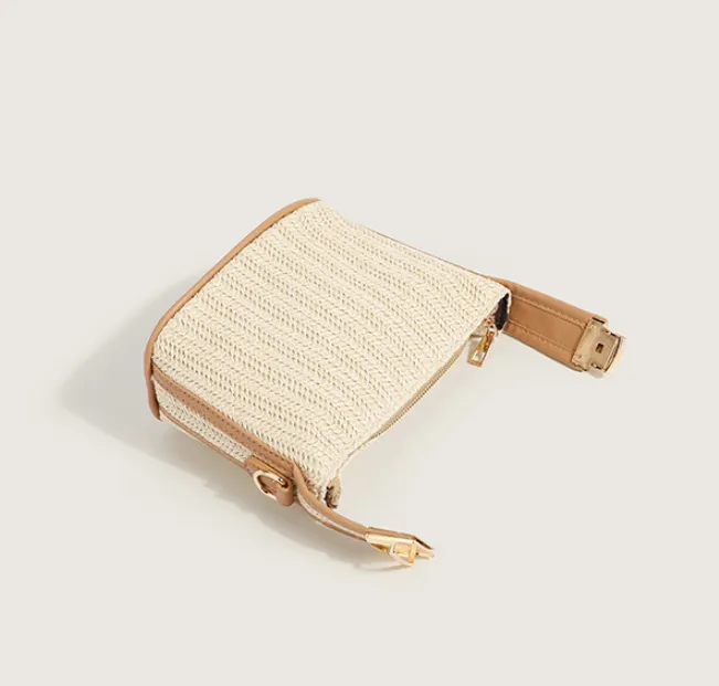 Straw Woven Summer Mini Shoulder Messenger Bag detail 5
