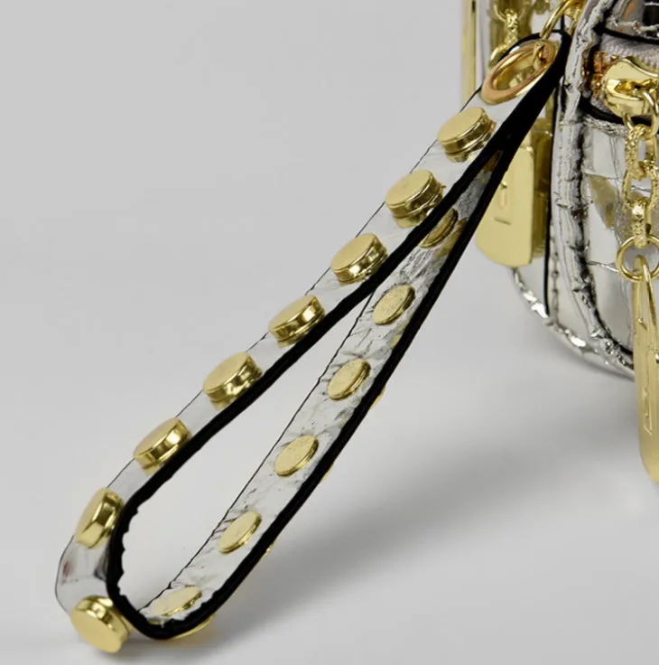 Crocodile Metallic Punk Crossbody Bag detail 7