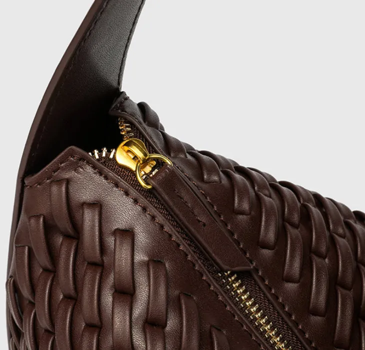 Nerina Woven Crescent Handbag detail 7