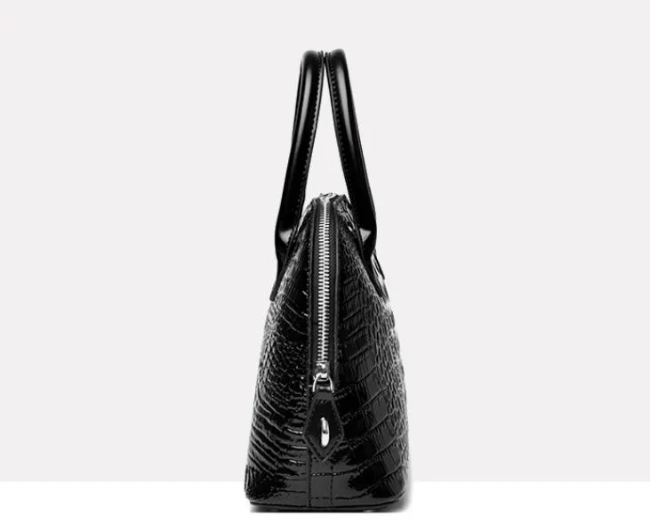 Crocodile Gloss Classic Handbag detail 3