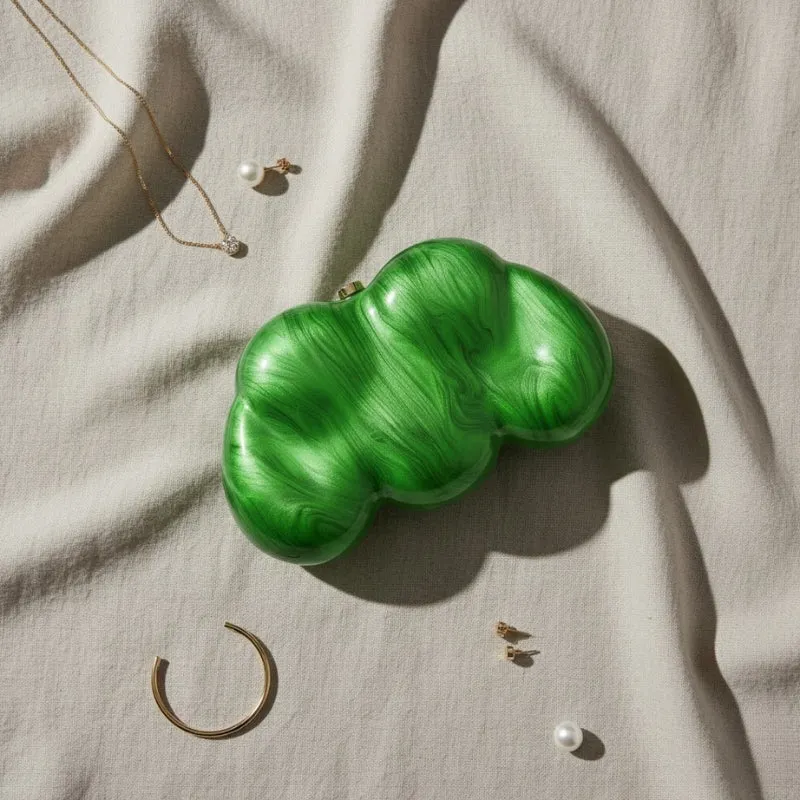 Sculptural Marbled Cloud Silhouette Clutch detail 10