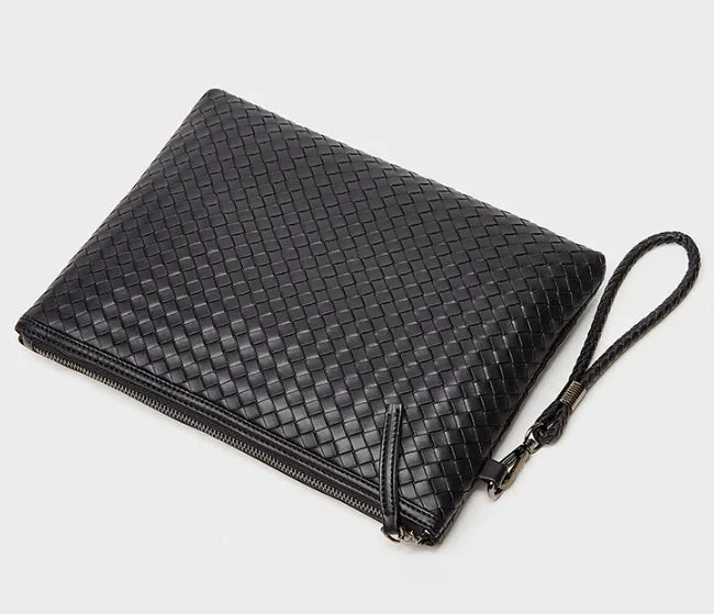 Trendy  Hand-Woven PU Leather Laptop Sleeve detail 3