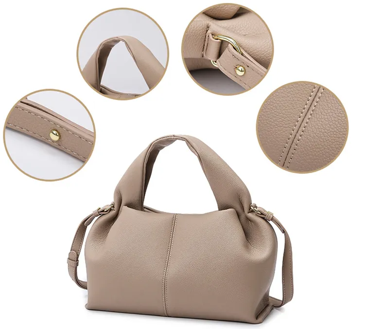 French Style PU Leather Dumpling Messenger Bag detail 8