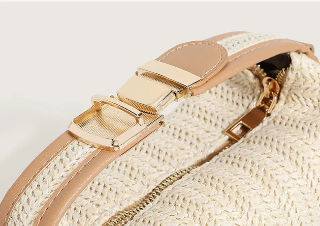 Straw Woven Summer Mini Shoulder Messenger Bag detail 13
