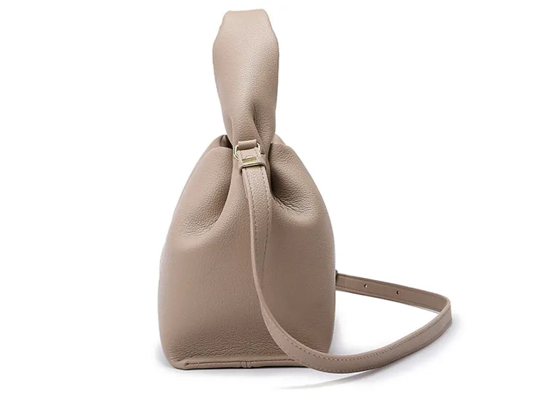 French Style PU Leather Dumpling Messenger Bag detail 4