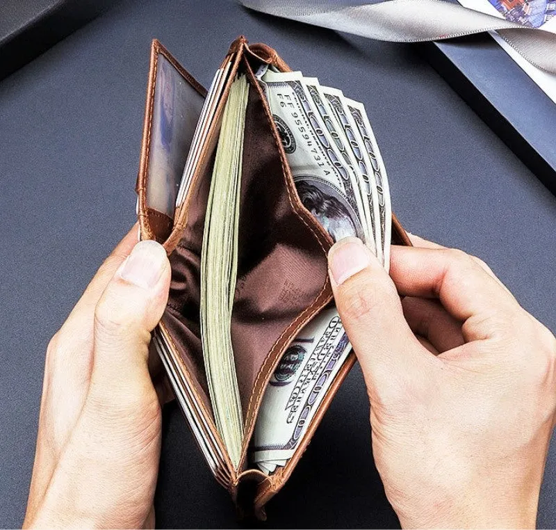 Men's Genuine Leather Top Cowhide Photo Layer Wallet detail 10