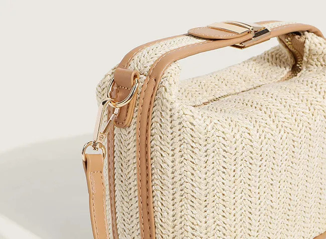 Straw Woven Summer Mini Shoulder Messenger Bag detail 12