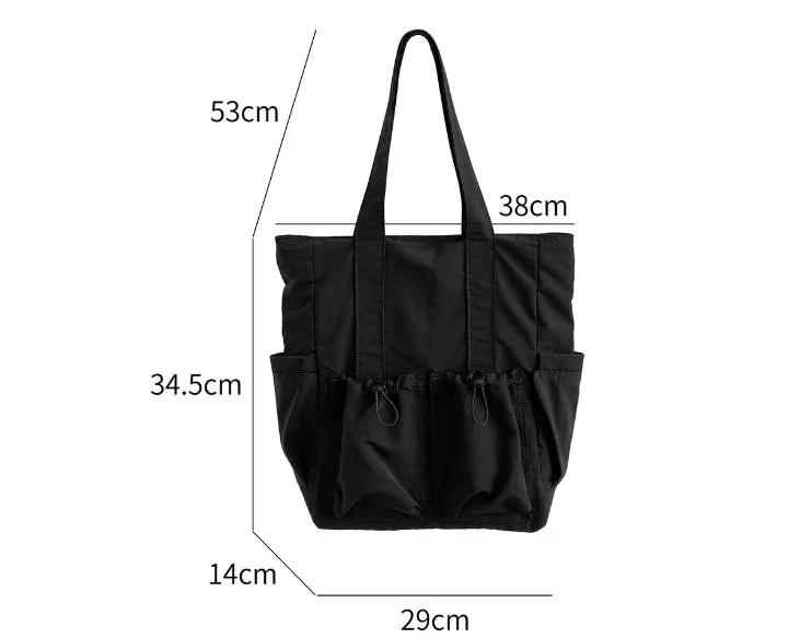 Color Block Multi Pocket Tote Bag detail 13